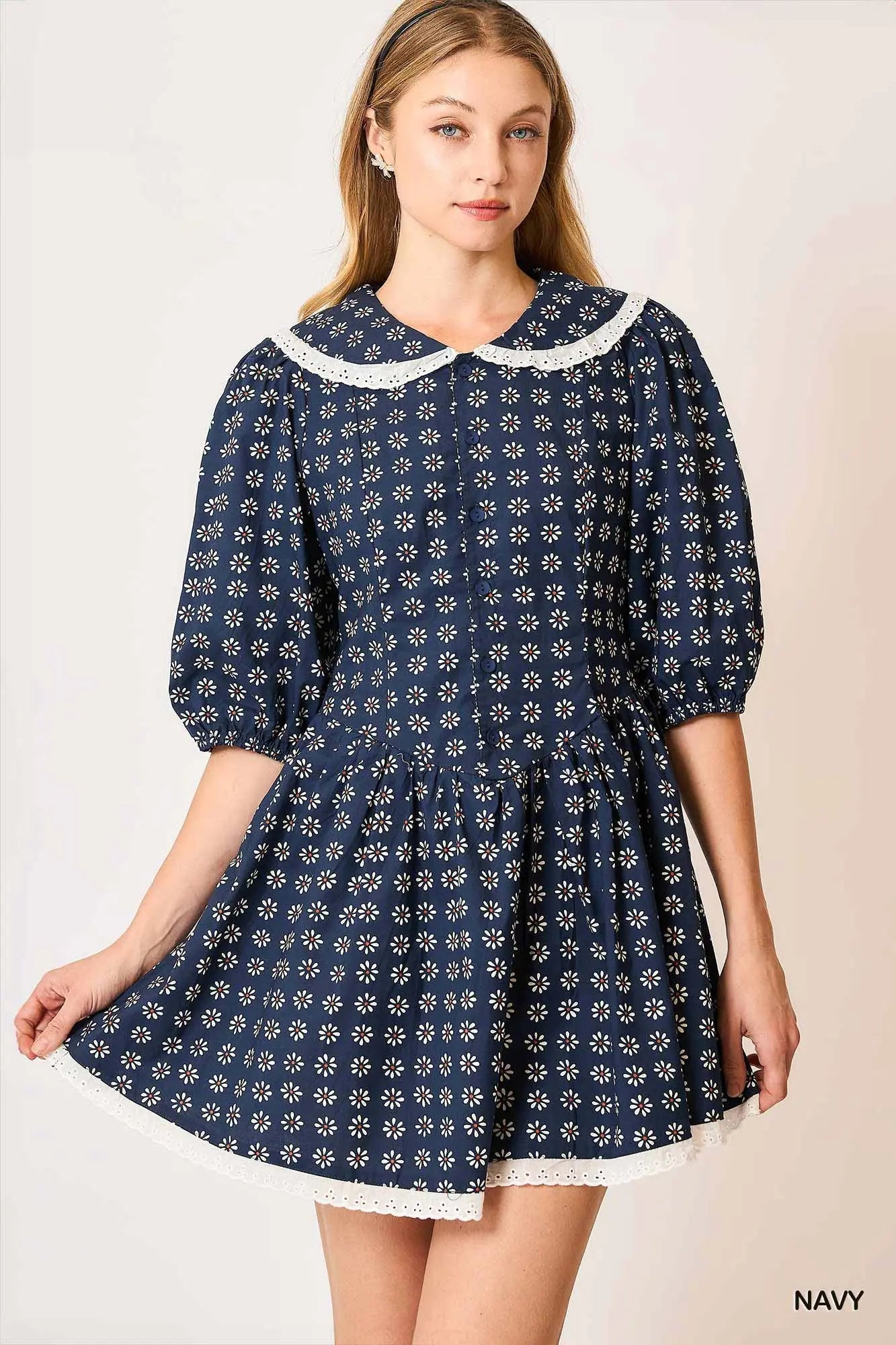 PRE ORDER: Navy Bloom Dress